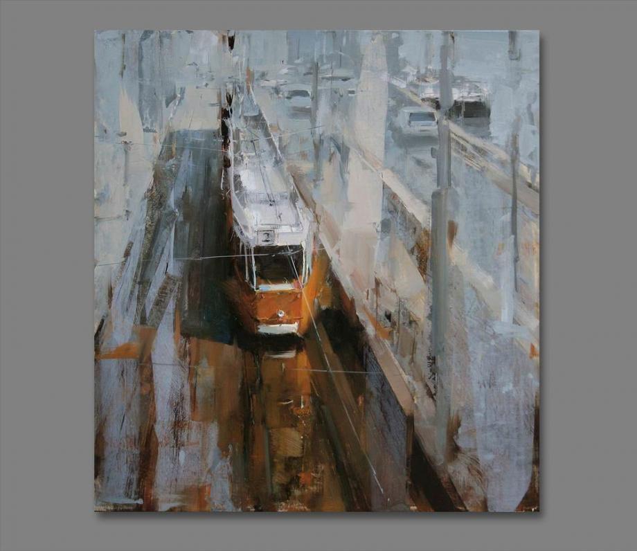 Atelier Hlavina: Tram Stop in The Morning- Nagy Tibor