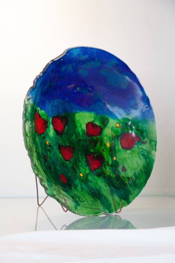 Atelier Hlavina: Darina Szöllösiová – Poppies – glass bowl