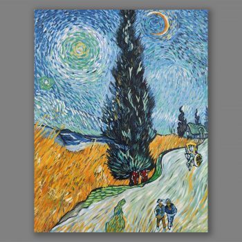 Atelier Hlavina: Vladimír Kováč - Road with Cypresses and Star 1890, Van Gogh