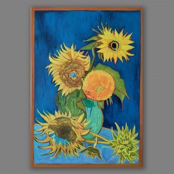 Atelier Hlavina: Vladimír Kováč - Vase with Five Sunflowers 1888, Van Gogh