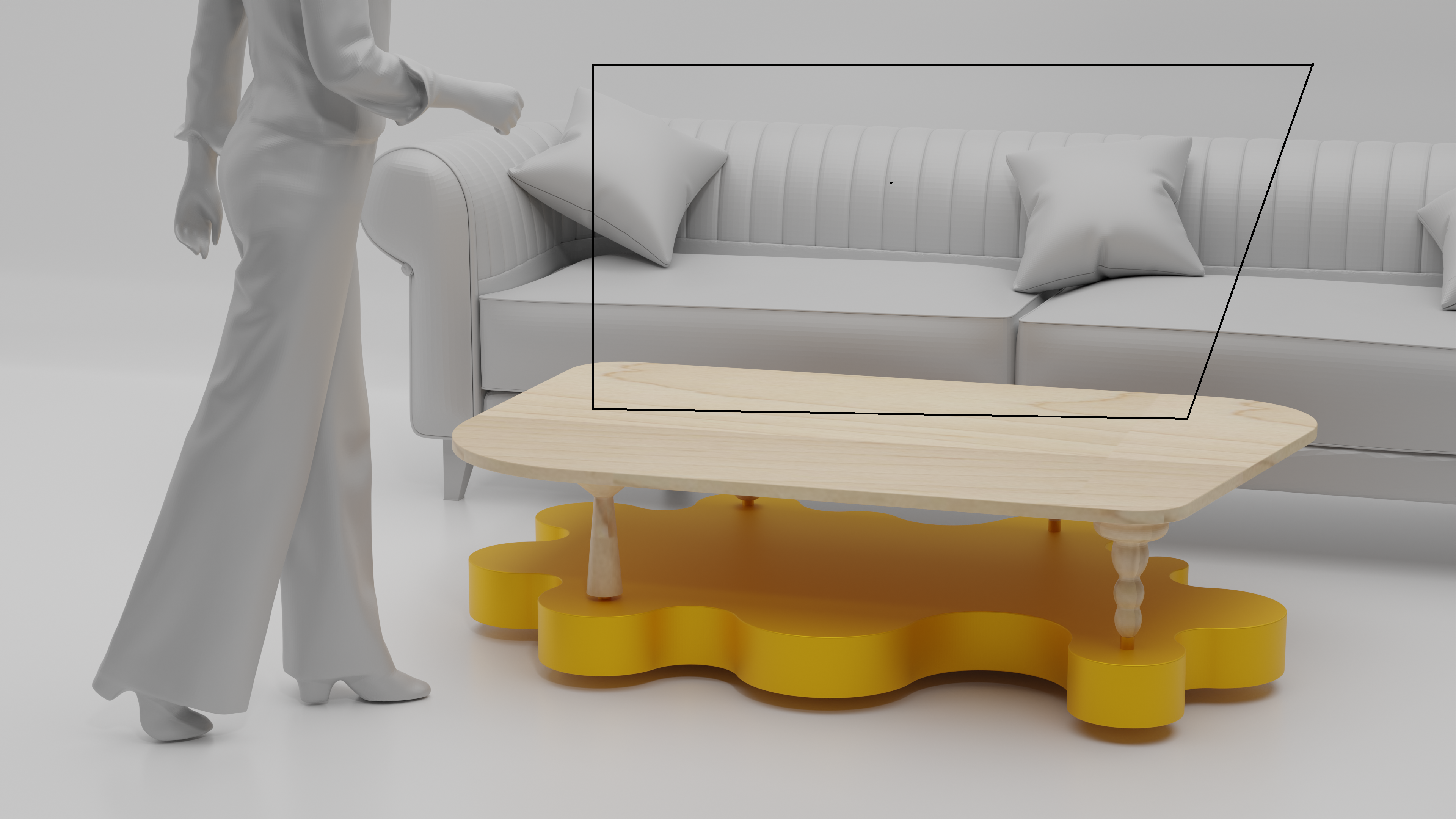 Atelier Hlavina: Šimon Majlát – Low table Yellow shapes