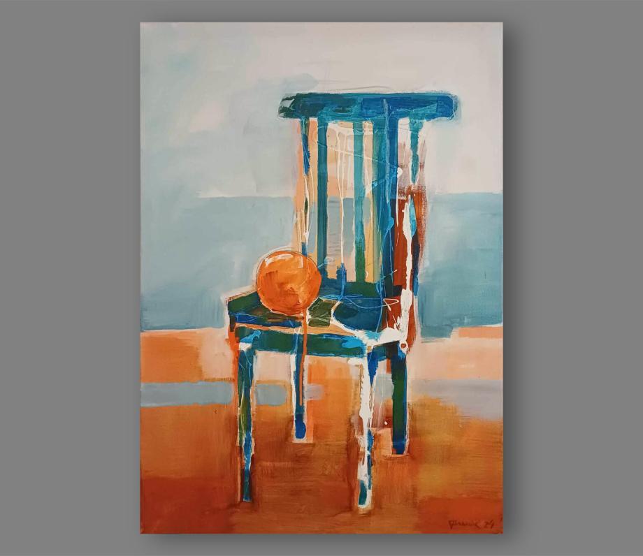 Atelier Hlavina: Milan Ferenčík - Blue chair with orange