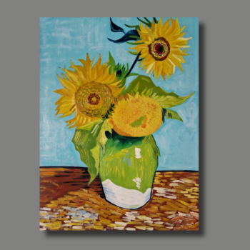 Atelier Hlavina: Vladimír Kováč - Three sunflowers / Vincent van Gogh 1889