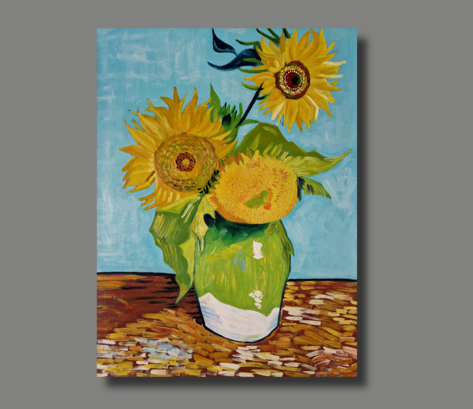 Atelier Hlavina: Vladimír Kováč - Three sunflowers / Vincent van Gogh 1889