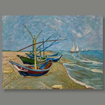 Atelier Hlavina: Vladimír Kováč - Fishing Boats on the Beach / Vincent van Gogh 1888